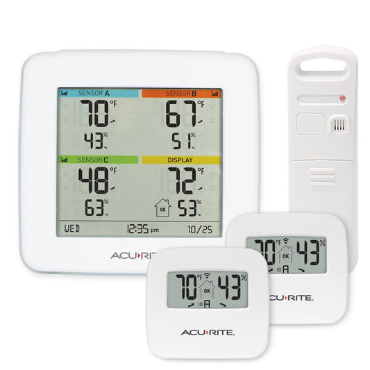 (01096M) new & Station AcuRite Indoor/Outdoor Temperature with Sensors 3 Humidity