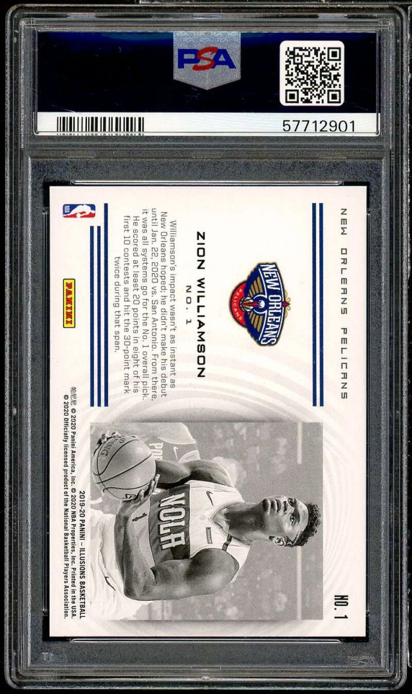 #1 Impact Illusions Card 2019-20 Instant PSA 10 special edition Williamson Rookie Zion Panini