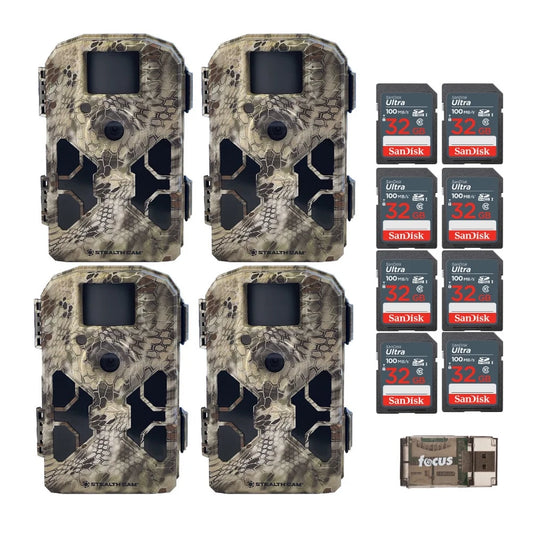 & classic Cameras, Cam Kryptek, Stealth (4-Pack) Cards Trail Kit 2022 32MP No-Glow G42NG