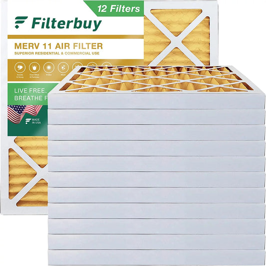 (12-Pack) MERV HVAC Filterbuy Pleated Filters AC 20x20x2 11 Furnace Air